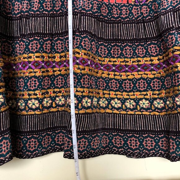 NWOT TOLANI Rory Mixed-Print with Embroidery Flounce-Hem Tunic Dress - Picture 15 of 16